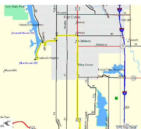 Horsetooth Reservoir Map